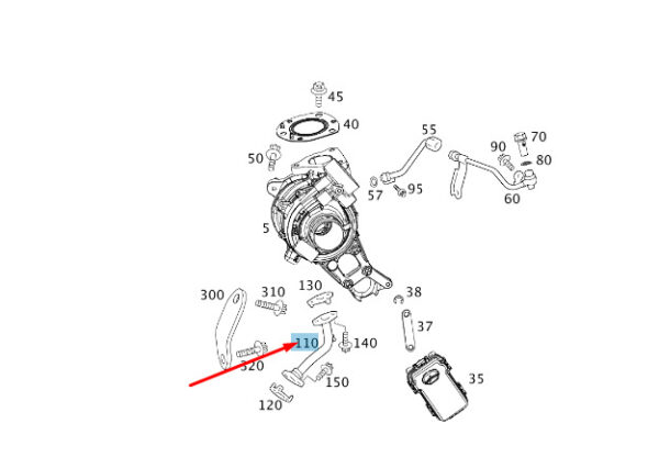MERCEDES-BENZ B W246 Turbocharger Oil Return Line A6511800822 ORIGINAL