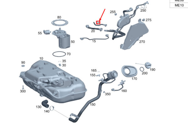 MERCEDES-BENZ GLA H247 Fuel Vent Line A2474703102 ORIGINAL