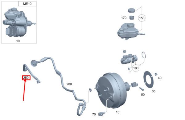 MERCEDES-BENZ AMG GT X290 Brake Booster Vacuum Line A2054302500 ORIGINAL