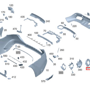 MERCEDES-BENZ GLE W167 Rear Left Tail Pipe Trim Molding A1678856900 ORIGINAL