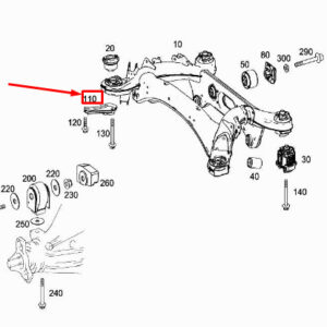 MERCEDES-BENZ C W205 Rear Right Subframe Support Bracket A2053527800 ORIGINAL