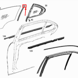 MERCEDES-BENZ C W205 Rear Left Door Window Divider A2057300119 ORIGINAL