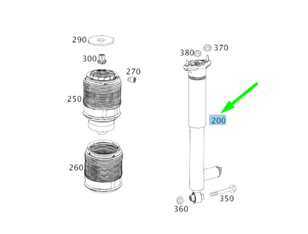 MERCEDES-BENZ CLS C218 Rear Right Shock Absorber A2183202230 ORIGINAL