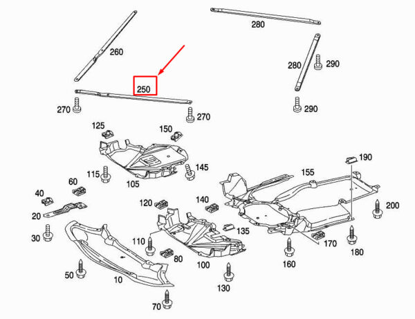 MERCEDES-BENZ SLK R172 Front Left Stabilizer Bar Brace A1715240547 ORIGINAL