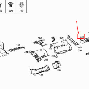 MERCEDES-BENZ C Coupe C205 Rear Left Muffler Shielding A2056801922 ORIGINAL