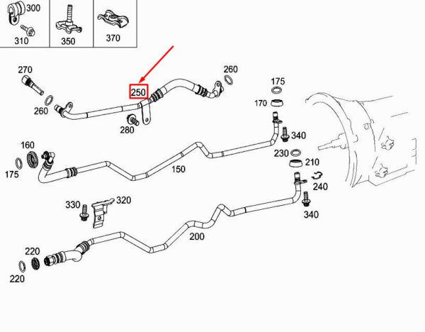 MERCEDES-BENZ GLC X253 Engine Oil Line A2532704800 ORIGINAL