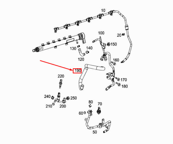 MERCEDES-BENZ S W222 Fuel Hose A6560700700 ORIGINAL