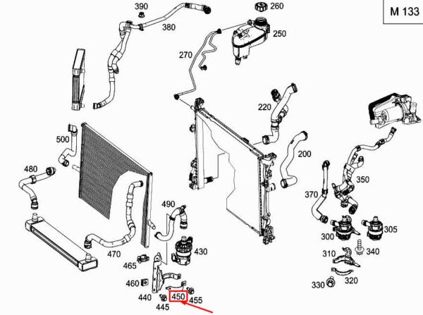 MERCEDES-BENZ GLA X156 Water Pump Retaining Bracket A1765040046 ORIGINAL