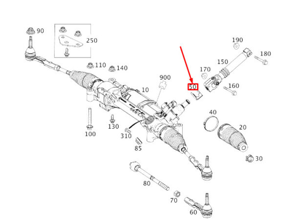 MERCEDES-BENZ S W222 Steering Gear Bracket RHD A2224610243 ORIGINAL
