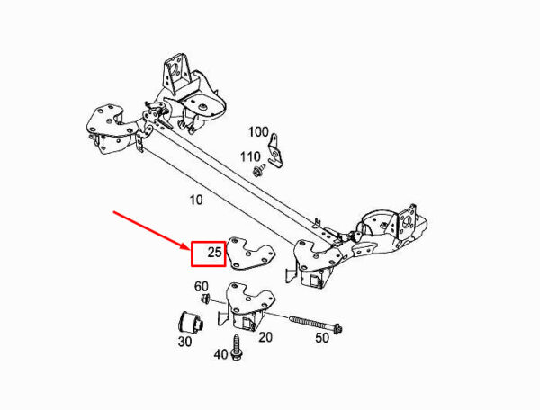 MERCEDES-BENZ CITAN W415 Rear Axle Mounting Plate A4153520500 ORIGINAL