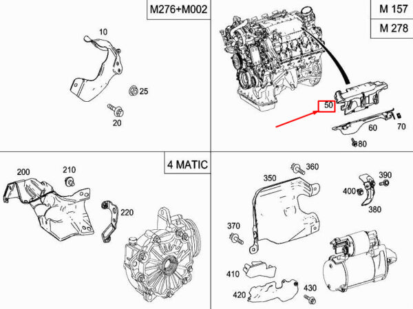 MERCEDES-BENZ S W222 Left Top Engine Soundproofing A2782262185 ORIGINAL