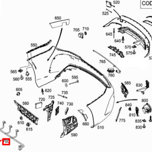 MERCEDES-BENZ CLA C117 Rear Parking Aid Wiring A1175408703 ORIGINAL