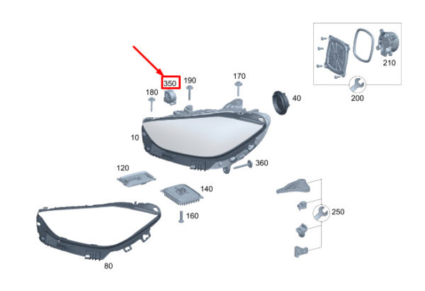 MERCEDES-BENZ C W206 Headlight Fan A2239069102 ORIGINAL