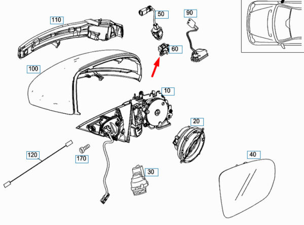 MERCEDES-BENZ S-CLASS W222 Mirror Camera Bracket A2228203814 ORIGINAL