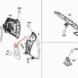MERCEDES-BENZ C W205 Rear Left Light Housing Gasket A2058261291 ORIGINAL