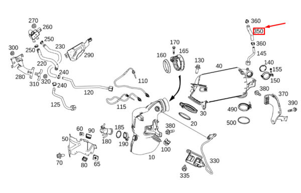 MERCEDES-BENZ GLE W167 Exhaust Gas Line A6541410104 ORIGINAL