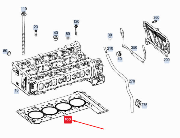 MERCEDES-BENZ GLE W167 Engine Cylinder Head Gasket A6540162100 ORIGINAL
