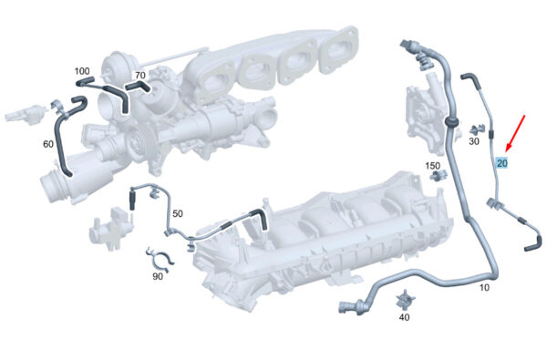 MERCEDES-BENZ E W213 Vacuum Pump Line A2740702600 ORIGINAL
