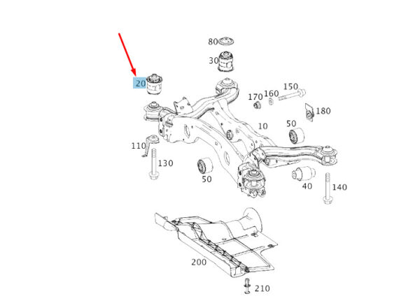 MERCEDES-BENZ GLA X156 Rear Subframe Front Suspension A1563510000 ORIGINAL