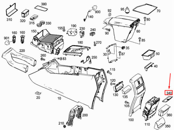 MERCEDES-BENZ ML W166 Rear Stowage Tray Insert A1666831094 ORIGINAL