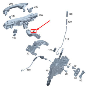 MERCEDES-BENZ EQC Rear Right Door Handle Bracket A2937230400 ORIGINAL