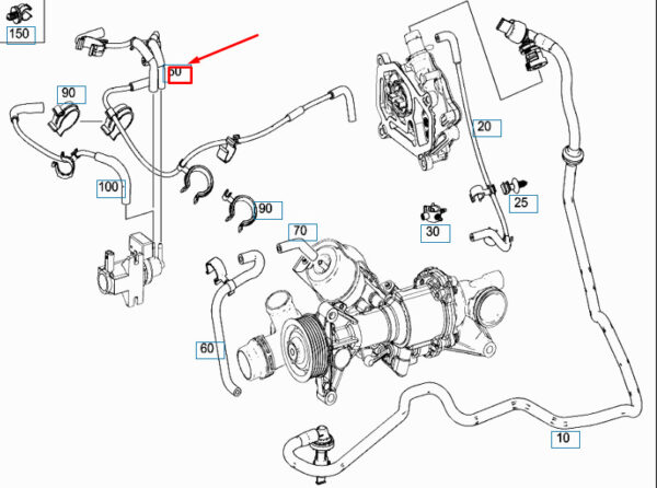 MERCEDES-BENZ GLC C253 Vacuum Line A2740702332 ORIGINAL