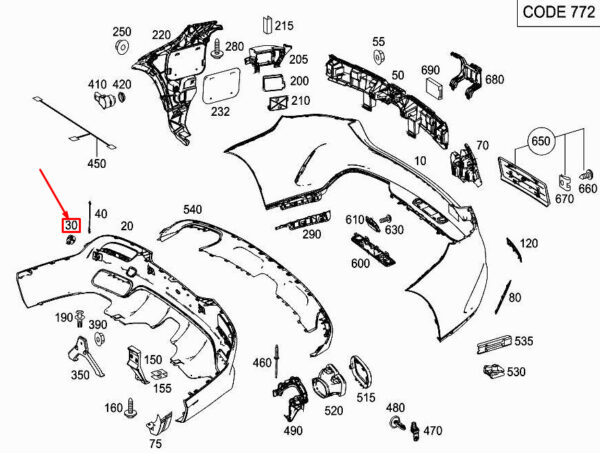 MERCEDES-BENZ GLE C292 Rear Bumper Towing Eye Cover A2928850022 ORIGINAL
