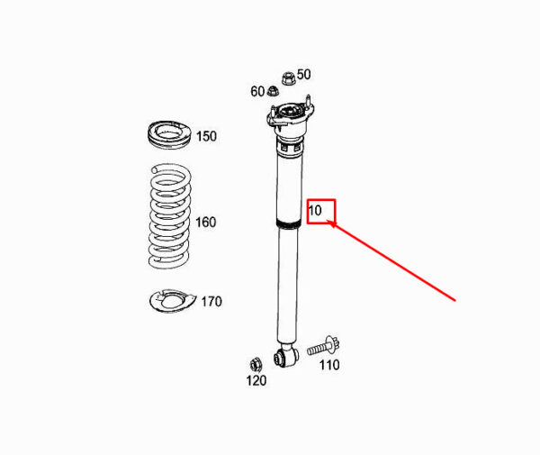 MERCEDES-BENZ E Cabrio A207 Rear Shock Absorber A2073201930 ORIGINAL