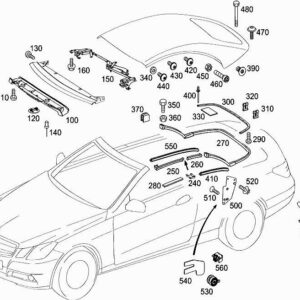 MERCEDES-BENZ E Cabrio A207 Left Rear Bow Bracket A2097740333 ORIGINAL