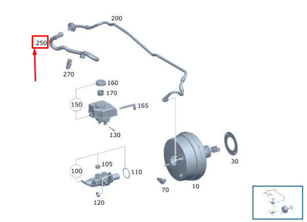 MERCEDES-BENZ GLS X167 Brake Booster Vacuum Line A1674304300 ORIGINAL