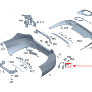 MERCEDES-BENZ C W206 Rear Right Bumper Holder A2068850401 ORIGINAL
