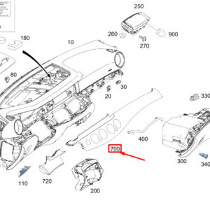MERCEDES-BENZ E C238 Instrument Panel Right Trim Bar LHD A2386808600 ORIGINAL