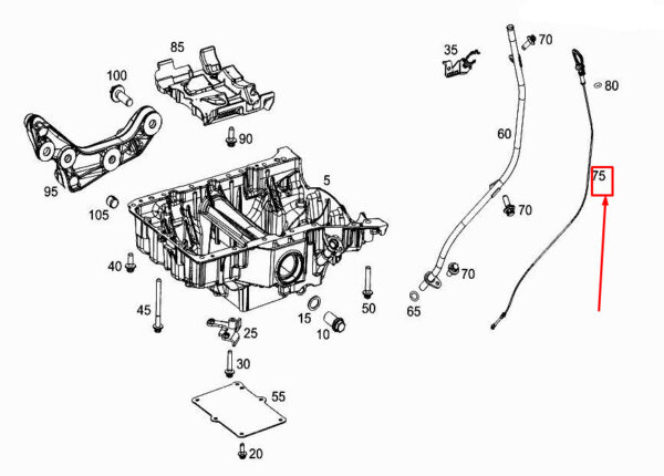 MERCEDES-BENZ GLC X253 Engine Oil Dip Stick A6510101872 ORIGINAL