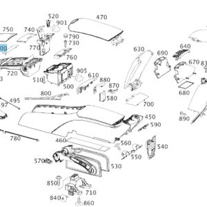 MERCEDES-BENZ S W222 Console Front Cover Trim A2228277900 ORIGINAL