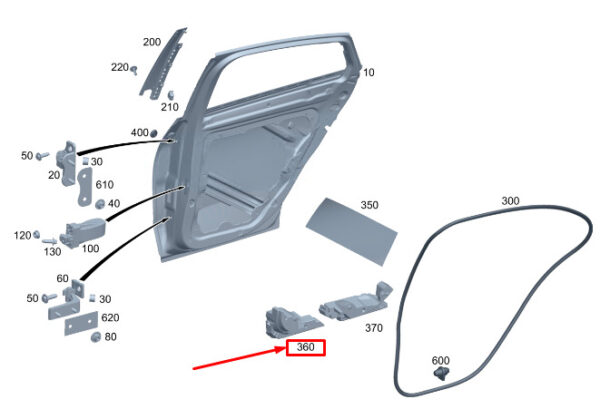 MERCEDES-BENZ GLC X254 Rear Left Door Impact Absorber A2547355900 ORIGINAL