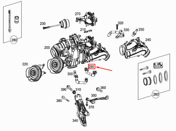 MERCEDES-BENZ GLE W167 High Pressure Coolant Line A6562031400 ORIGINAL