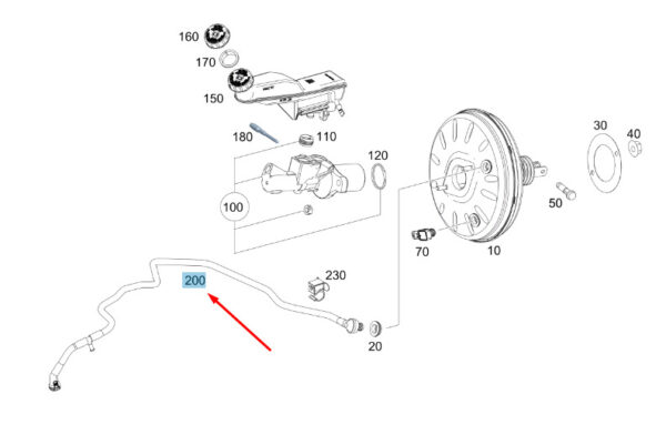 MERCEDES-BENZ A W176 Brake Booster Vacuum Line LHD A2464300029 ORIGINAL