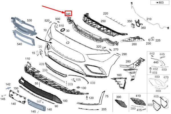 MERCEDES-BENZ CLA C118 Front Bumper Impact Absorber A1188805902 ORIGINAL