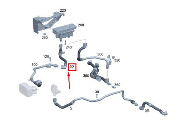 MERCEDES-BENZ EQS V297 Coolant Line A2975019800 ORIGINAL