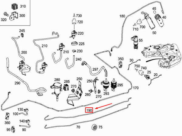 MERCEDES-BENZ R W251 Fuel Return Line A2514704064 ORIGINAL