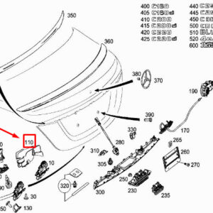 MERCEDES-BENZ C W205 Rear Tailgate Lock Cover A2057550230 ORIGINAL