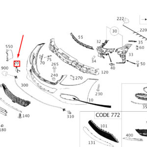 MERCEDES-BENZ S W222 Front Bumper Tow Eye Cover A22288505009197 ORIGINAL