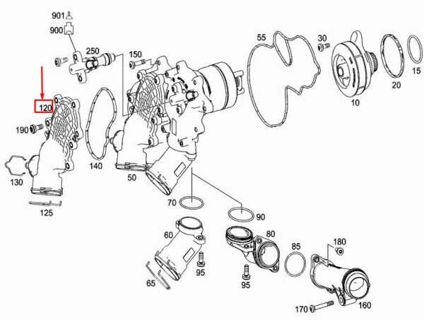 MERCEDES-BENZ E W213 Engine Coolant Inlet Connection A1772000556 ORIGINAL
