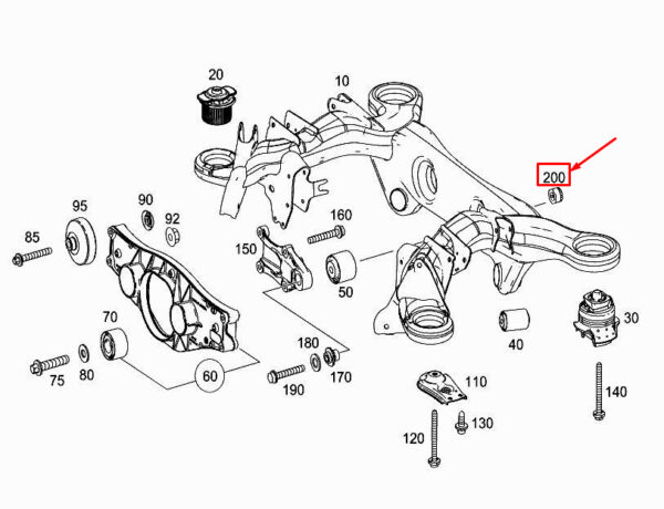 MERCEDES-BENZ S W222 Rear Axle Carrier Stop Plate A2223520500 ORIGINAL