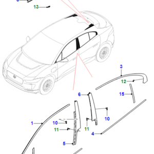 JAGUAR I-PACE X590 Roof Right Finisher T4K1747LML ORIGINAL