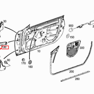 MERCEDES-BENZ SLK R172 Front RH Door Piping Guide Rail A1727220649 ORIGINAL