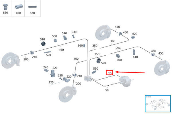 MERCEDES-BENZ S W223 Brake Line LHD A2234202800 ORIGINAL