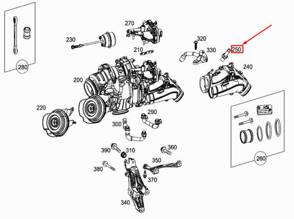 MERCEDES-BENZ GLE W167 Connection Fitting Air Guide A6560980000 ORIGINAL