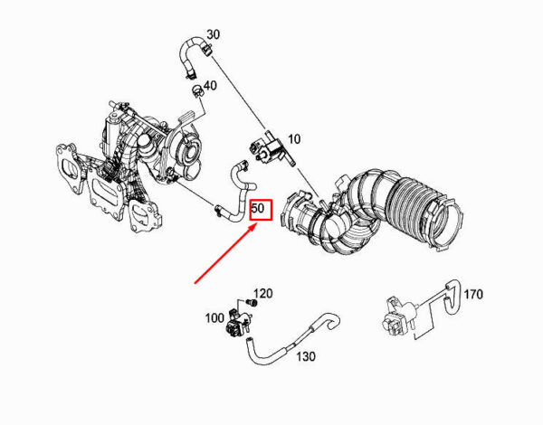 MERCEDES-BENZ CITAN W415 Engine Charged Air Line A4150980108 ORIGINAL