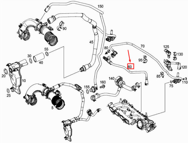 MERCEDES-BENZ CLA Coupe C117 Engine Purge Line A2700183700 ORIGINAL